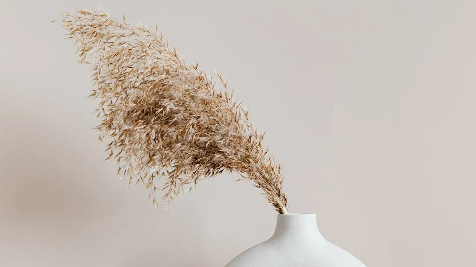 A natural cotton macrame hanging basket holding fruit against a white kitchen wall